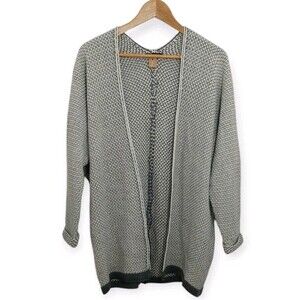 Staccato Women's Size Large Cardigan Open Front Gray Arcylic Knit